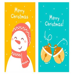 圣诞节主题简笔画手绘贺卡设计模板 Set of Christmas card illustrations插图5