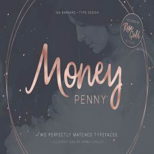 流畅笔迹无衬线手写英文字体 Money Penny – Script & Sans