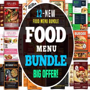 西式快餐菜单模板合集 Food Menu Flyer Bundle
