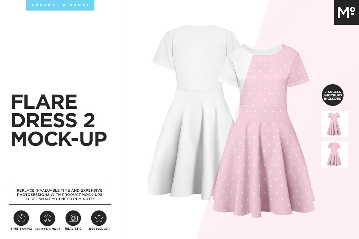 连衣裙女装样机展示模型mockups