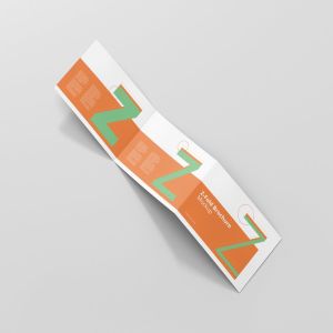 横向三折页菜单/广告册子样机模板 Z-Fold Brochure Mockup – Landscape Din A4 A5 A6