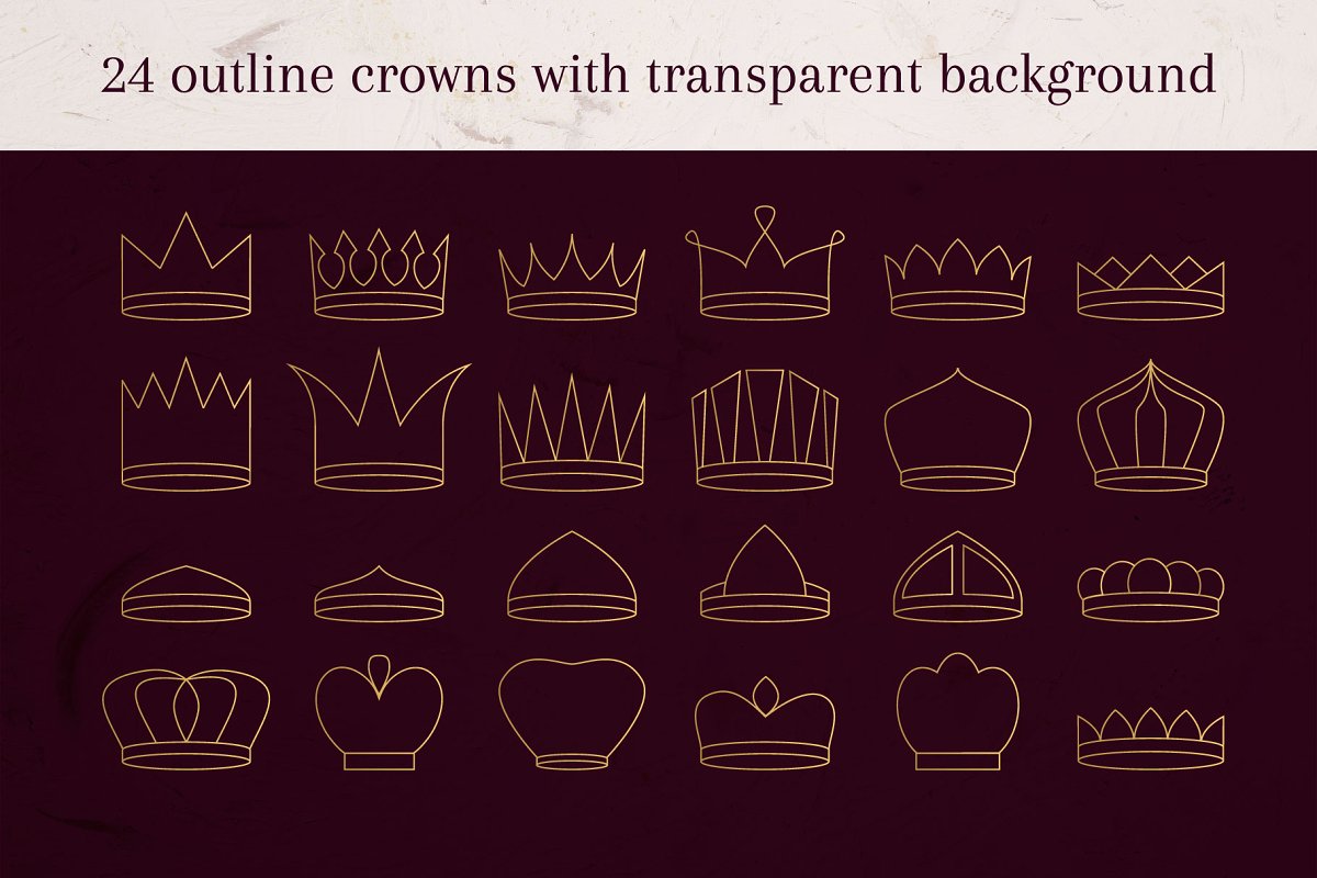 68个优雅的皇冠插画合集