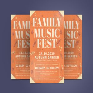 家庭音乐会海报设计模板 Autumn Family Flyer