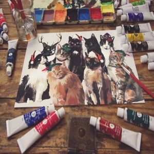 画室创作场景画纸样机模板v3 Paper Paint Scene