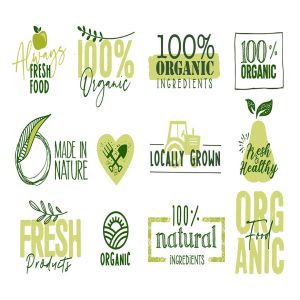 有机食品标志标签设计模板素材 Organic Food Signs and Labels Collection插图1