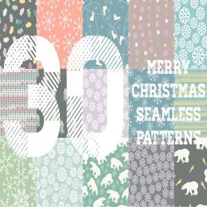 冬季主题重复图案无缝背景纹理 Winter Patterns Set Pro