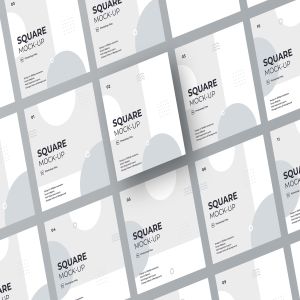 方形卡片设计效果图样机模板v3 ADL – SQUARE MOCK-UP.03