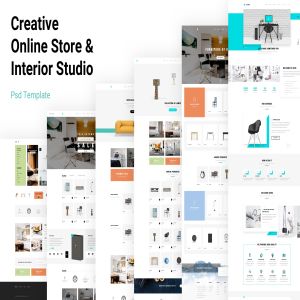 多用途家具品牌网站&网上商城PSD设计模板 Apus – Multipurpose Funirure Shop,Interior Agency