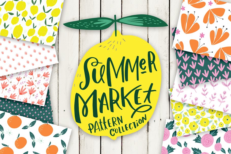 炎炎夏日元素图案纹理素材包 Summer Illustrated Patterns