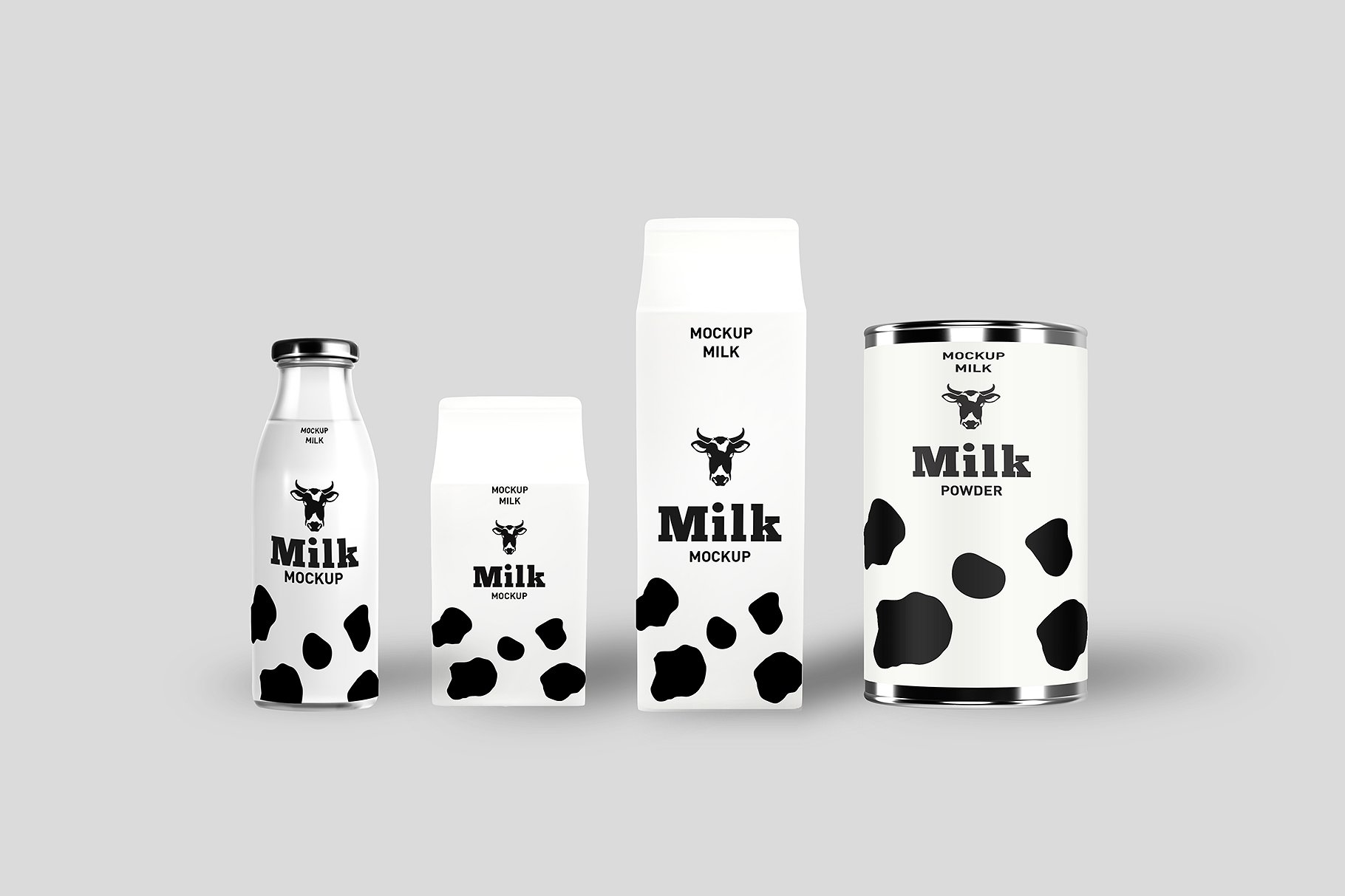 牛奶酸奶瓶包装样机展示模型mockups