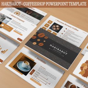 咖啡店创业策划方案PPT模板素材 Hakibarot – Coffeeshop Powerpoint Template