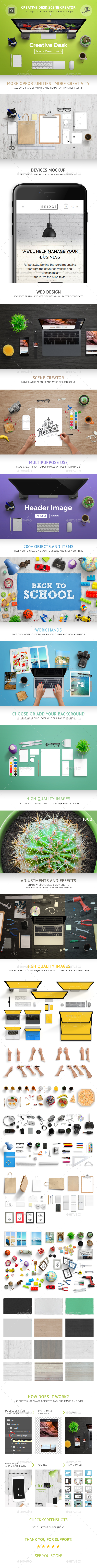 209个独立的创意桌面Mockups素材打包下载[psd]