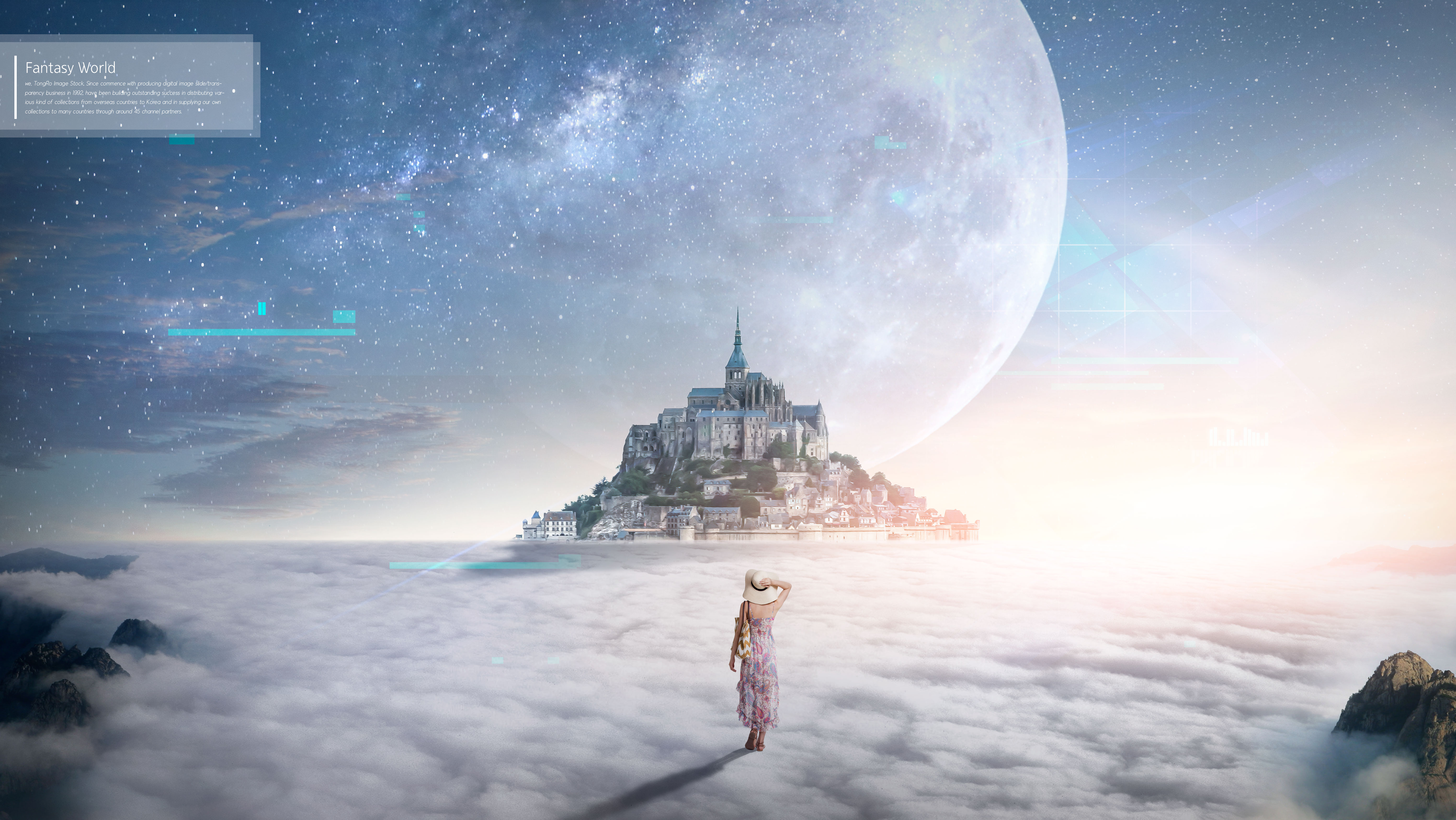 梦幻世界唯美背景多用途海报模板套装