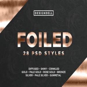 各种金属色图层样式 Foiled Photoshop Styles