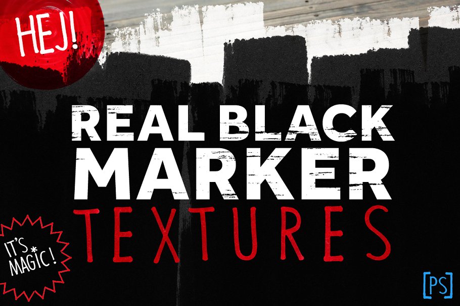 逼真黑色记号笔笔画纹理 REAL BLACK MARKER TEXTURES