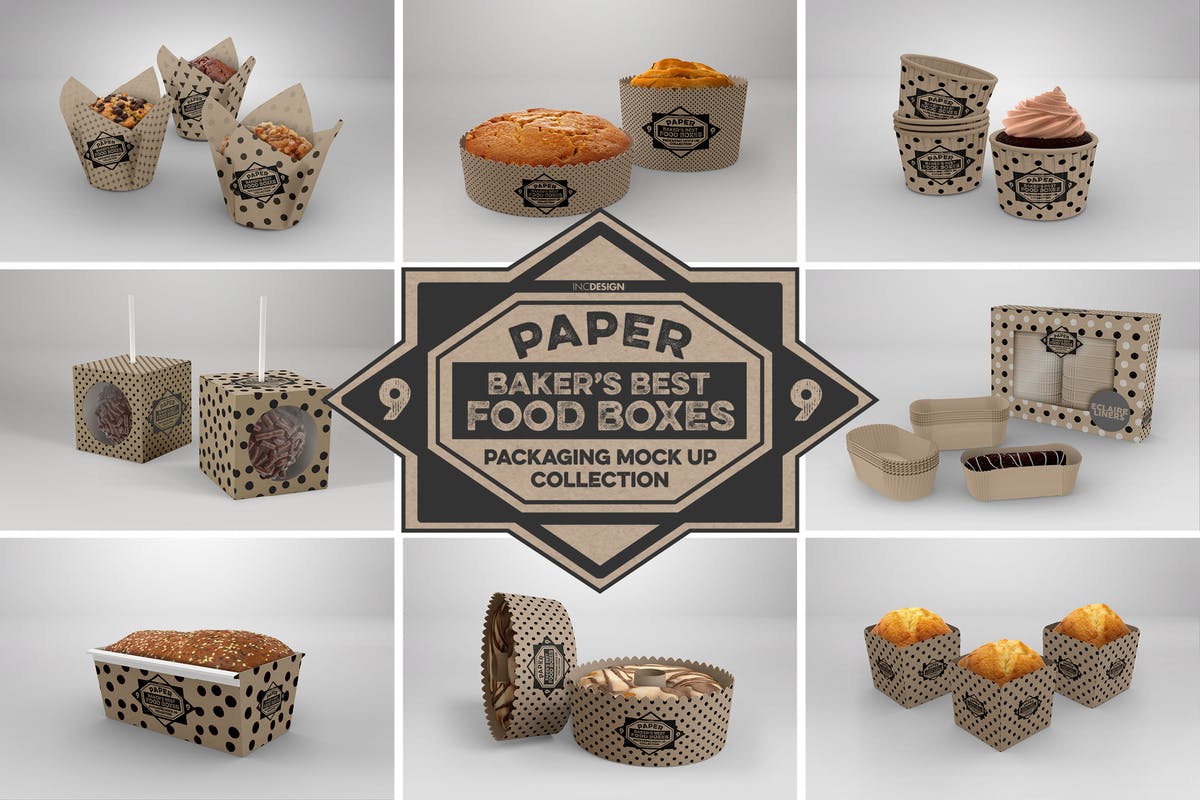 纸张材质食物包装样机v09 Vol. 09 Paper Food Packaging Mockups