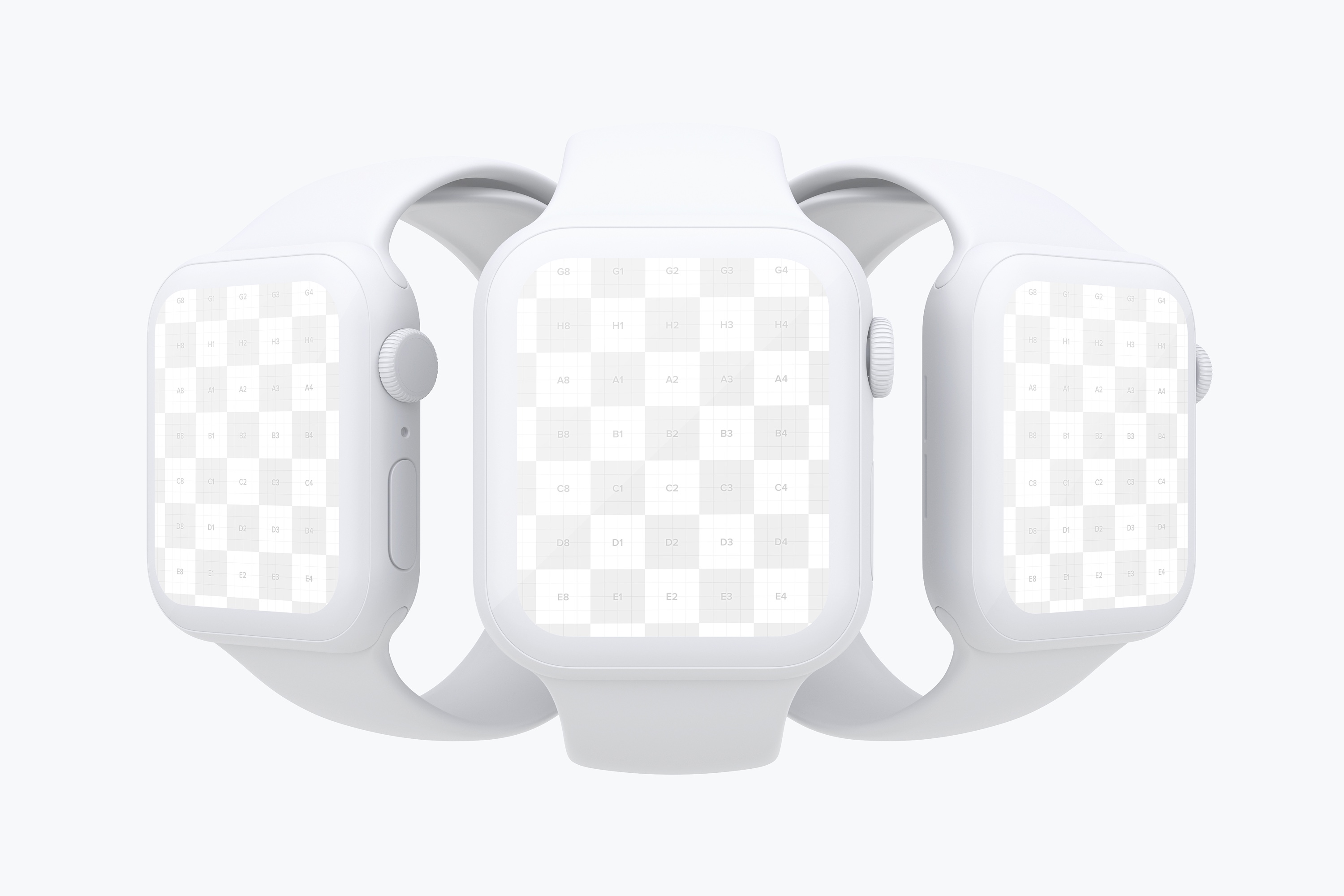 Apple Watch 4苹果手表UI界面设计效果图样机02 Clay Apple Watch Series 4 (44mm) Mockup 02