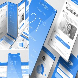 iOS应用UI界面设计效果图样机模板 iOS App Mockups