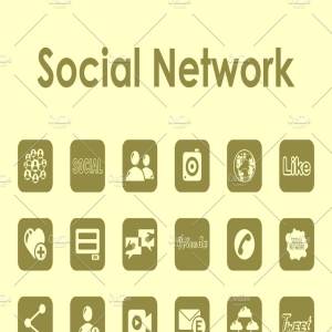 一组简单社交应用图标集 social network simple icons