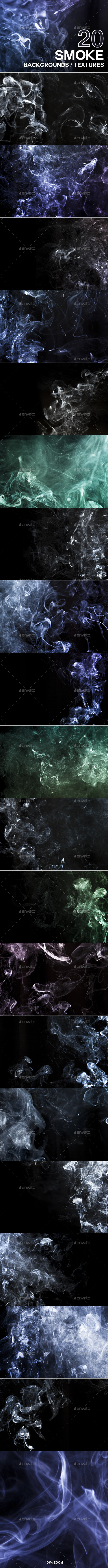 逼真烟雾萦绕背景纹理 20 Smoke Backgrounds / Textures