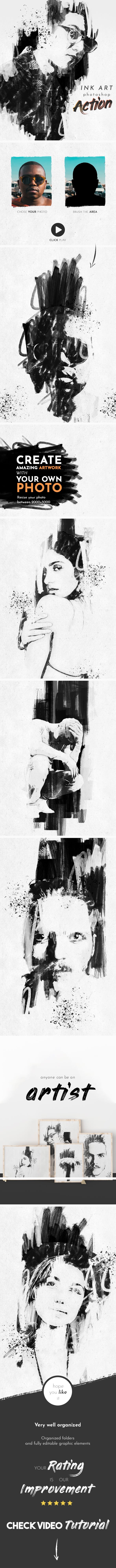 抽象大气水墨艺术效果的PS动作 Ink Art Photoshop Action [atn]