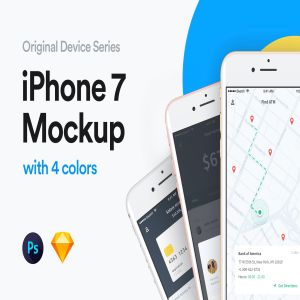 iPhone 7手机样机模板[4种颜色] iPhone 7 Mockup