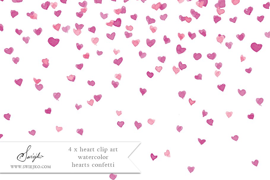 粉色和紫色心形图案纹理 Pink Hearts, Hearts Rain,