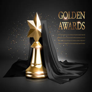 大气高端的星星奖杯黑金海报图片psd素材