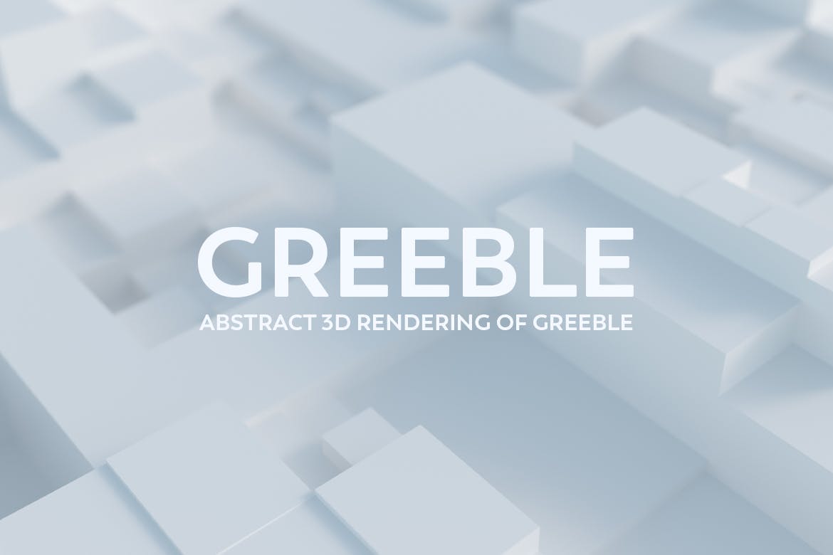 抽象三维绘制几何图形高清背景图片素材 Abstract 3D Rendering Of Greeble