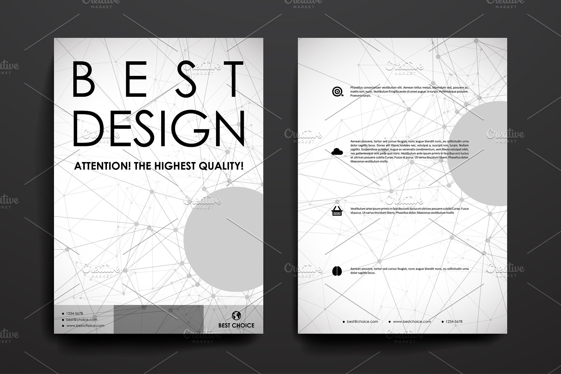 分子结构几何图形小册子画册模板 Brochures. Molecular structure style