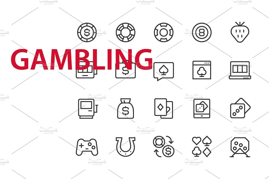 20枚游戏游戏机主题图标 20 Gambling UI icons