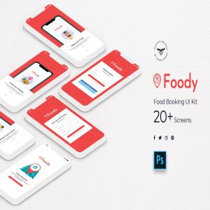 外卖订餐APP应用UI界面设计套件 Foody Mobile App UI Kit