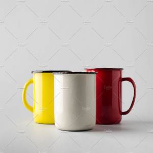 搪瓷茶杯样机模板 Enamel Mug Mock-Up Photo Bundle插图6