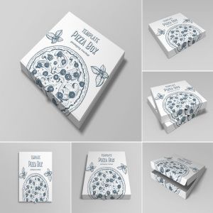 披萨外带包装纸盒样机 Pizza Box Mockup