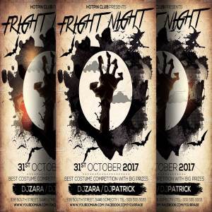 好莱坞浮夸风派对聚会传单模板 Halloween Party Flyer