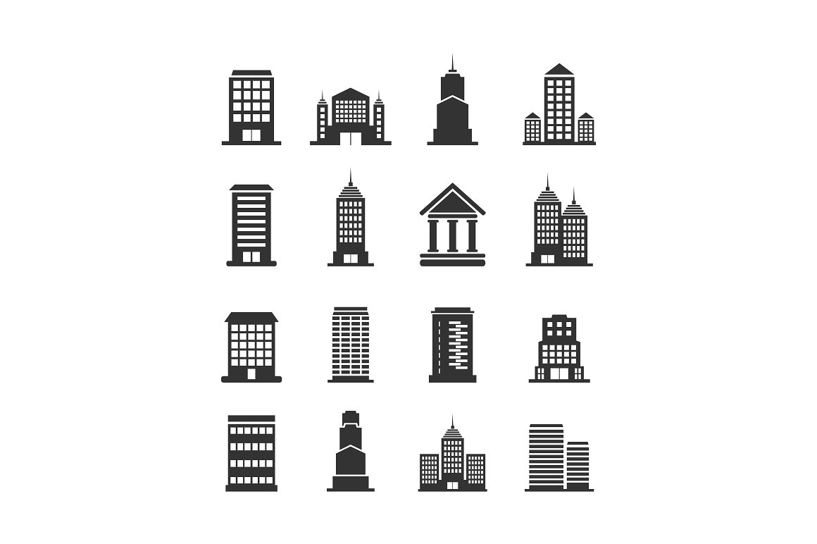 建筑大厦图形图标素材 Building office an icon