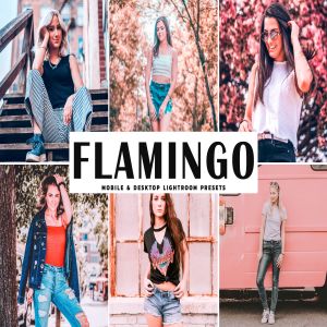 珊瑚粉色调图片后期处理调色滤镜LR预设 Flamingo Mobile & Desktop Lightroom Presets