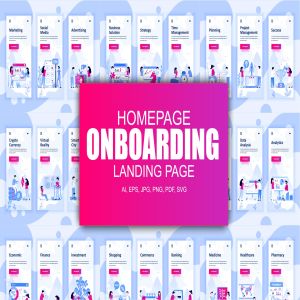 55+行业主题概念插画APP启动页引导页设计模板合集v1 BIG Collection Instagram Stories Onboarding Screen