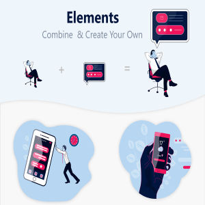 体现自由作家的插画套装下载[XD]