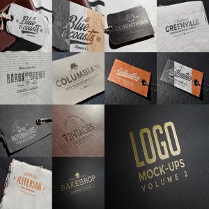 复古服饰吊牌印刷品牌Logo徽标样机套装Vol.2 Logo Mock-ups Vol.2