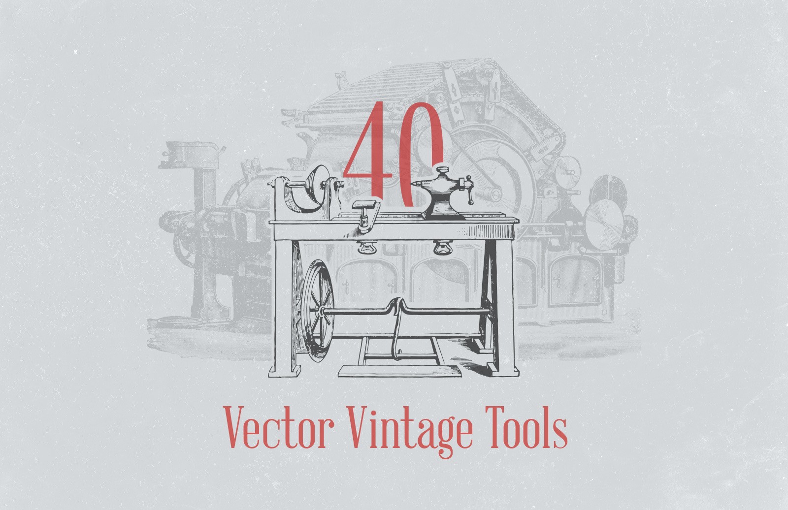 复古生产工具矢量插画素材 Vector Vintage Tool Illustrations