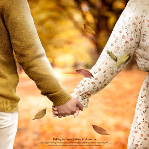 秋天浪漫爱情唯美背景海报图片素材[PSD]