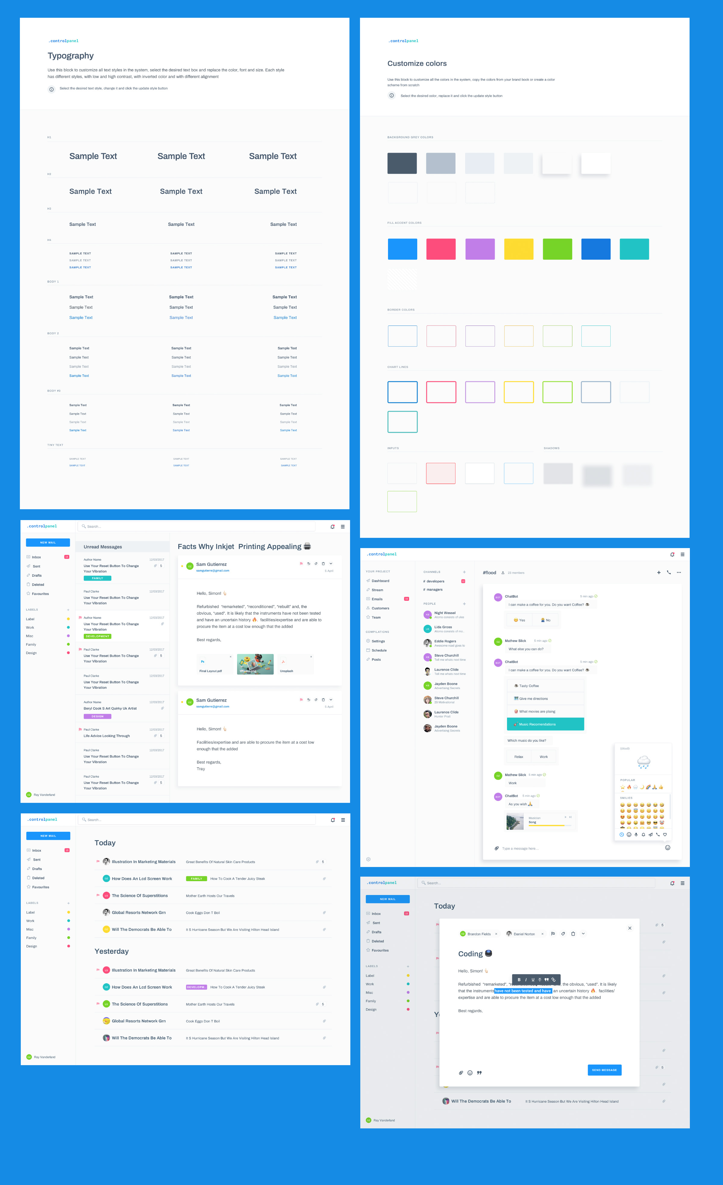 免费网站后台控制面板UI套件 .controlpanel – Design System