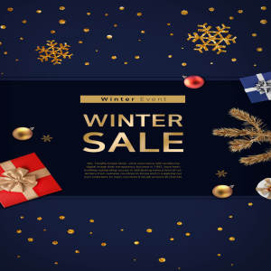 冬季折扣促销购物活动广告海报模板