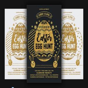复活节寻蛋活动海报宣传传单模板 Easter Egg Hunt Flyer