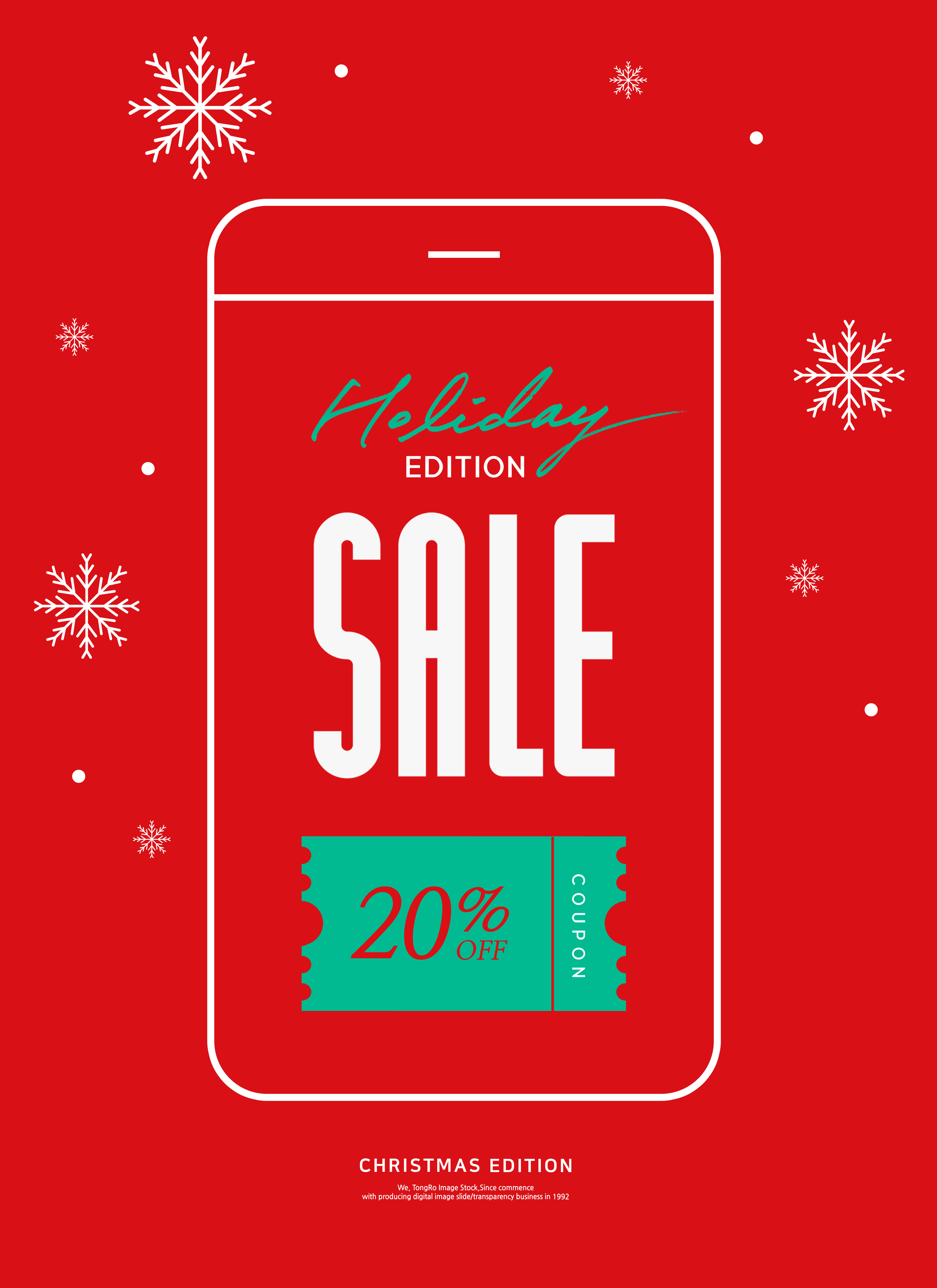 大红色圣诞/新年购物销售活动广告海报psd素材