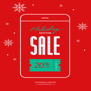 大红色圣诞/新年购物销售活动广告海报psd素材