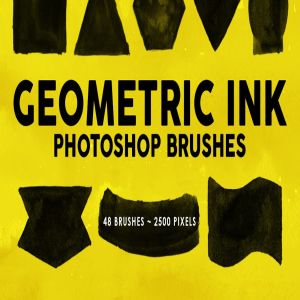 48个墨水几何图形PS印章笔刷 48 Geometric Ink Photoshop Stamp Brushes
