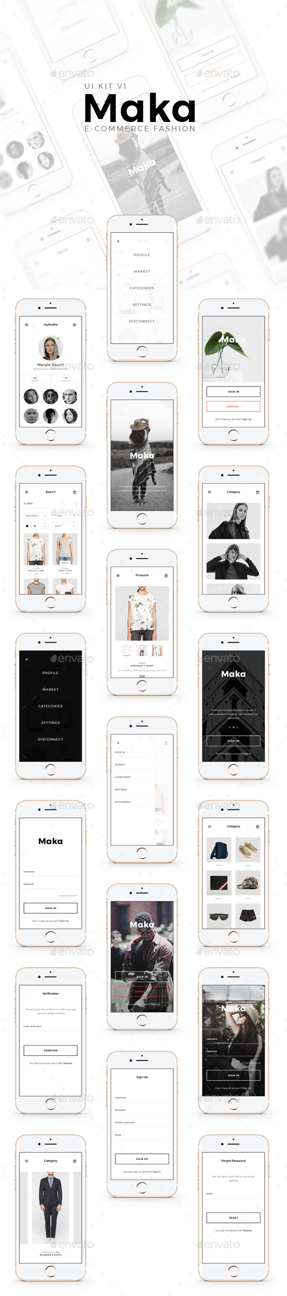 时尚产品电子商务 APP UI 套件 Maka | e-commerce Fashion