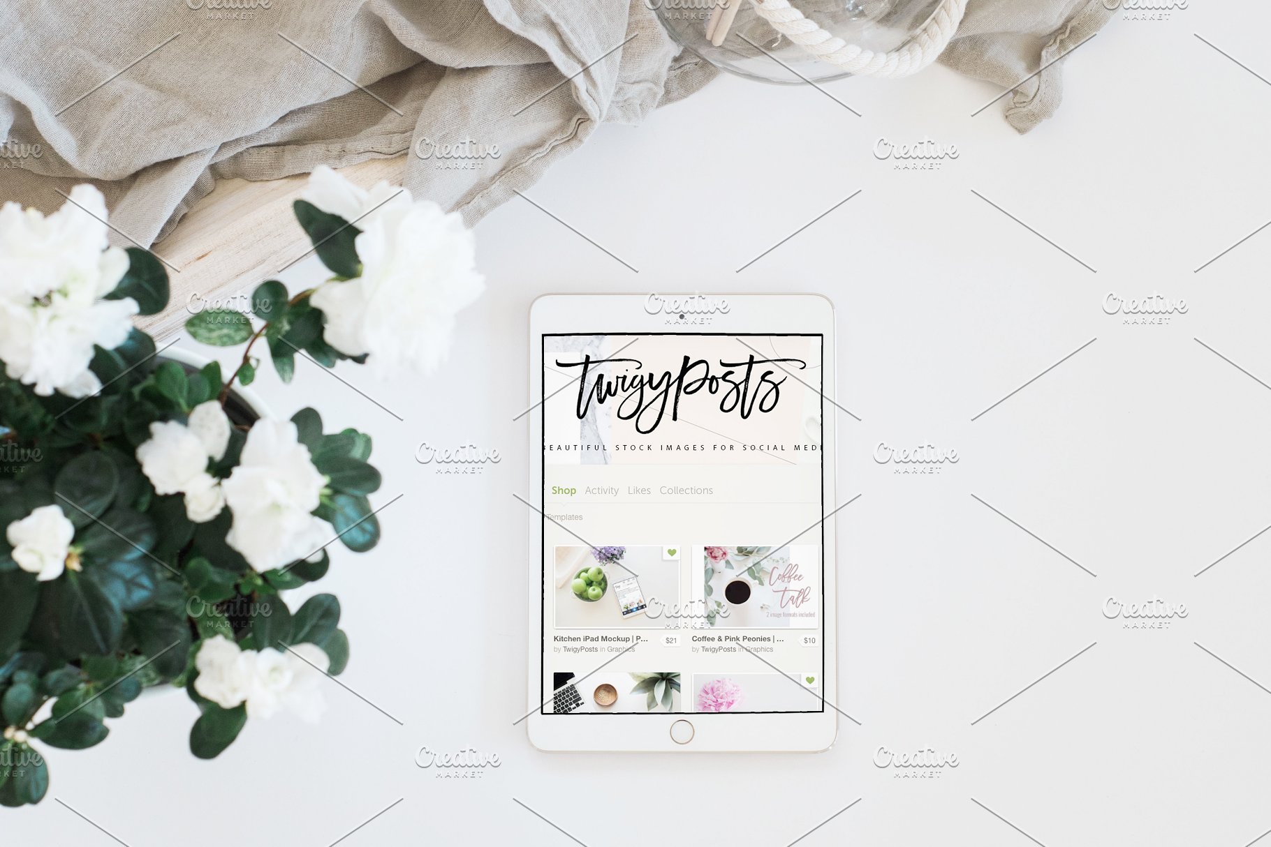 现代简约平板电脑样机 Tablet Mockup | Portrait